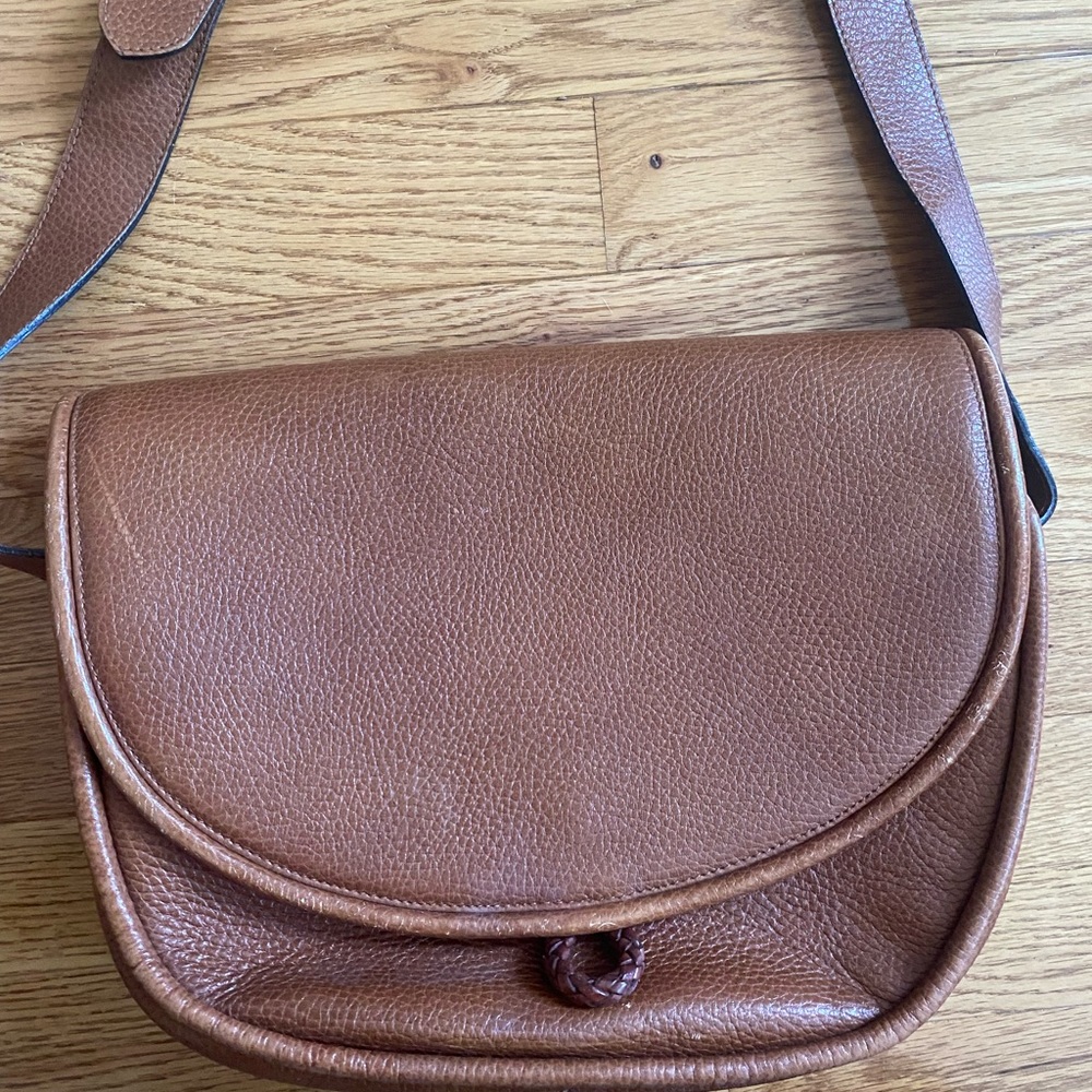 Cole Haan Brown Leather Saddle Bag, great used condition!